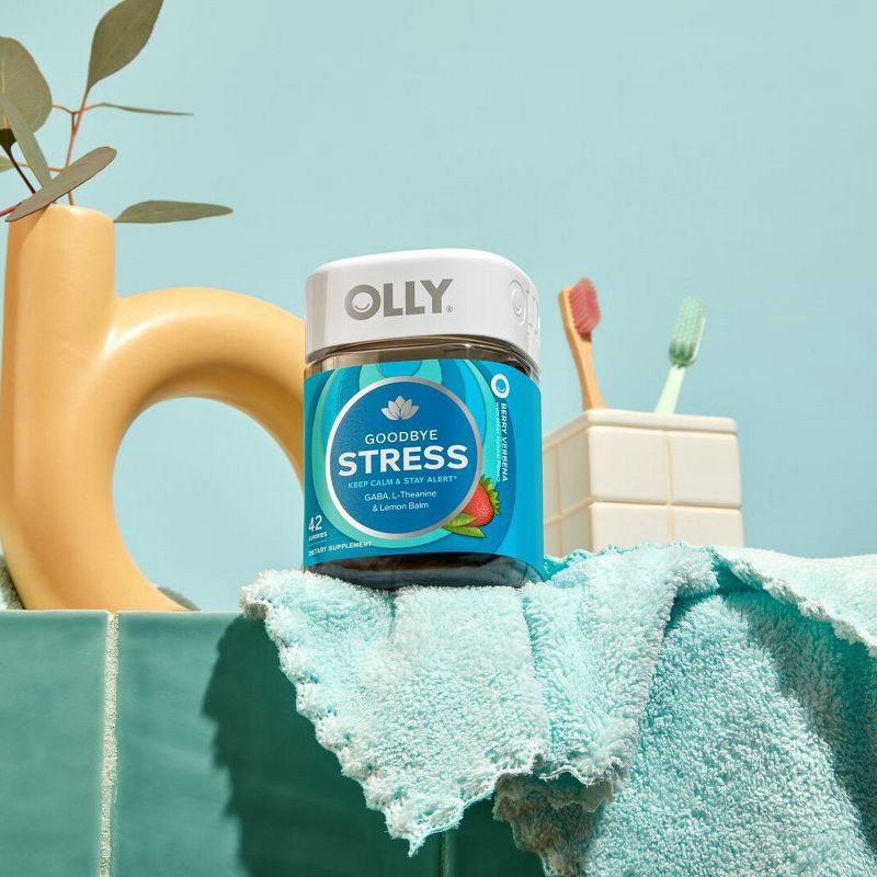 slide 2 of 9, OLLY Goodbye Stress Gummies with GABA, L-Theanine & Lemon Balm - Berry Verbena - 42ct, 42 ct