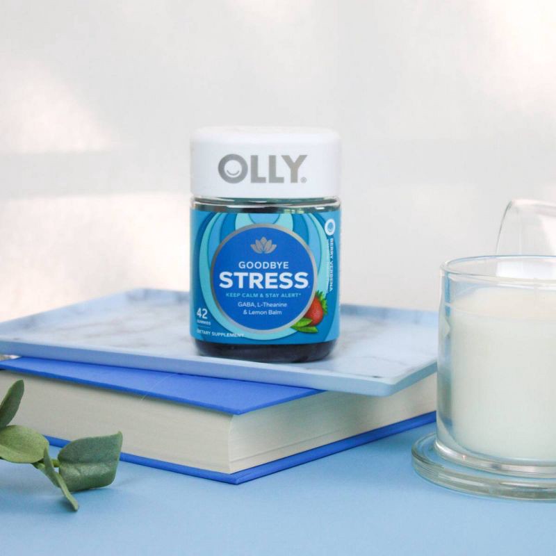 slide 7 of 8, OLLY Goodbye Stress Gummies with GABA, L-Theanine & Lemon Balm - Berry Verbena - 42ct, 42 ct