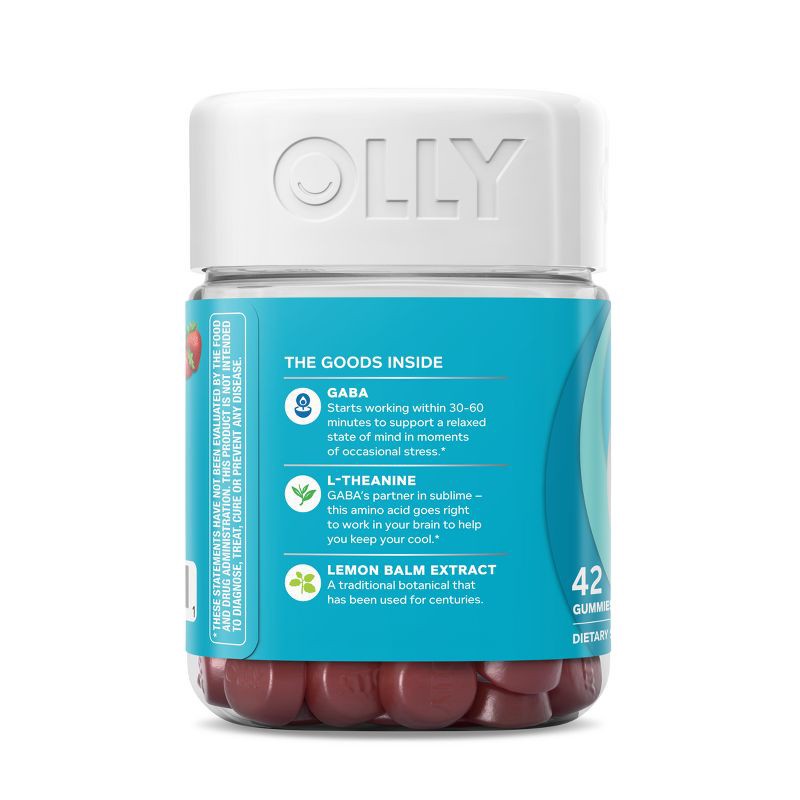 slide 9 of 9, OLLY Goodbye Stress Gummies with GABA, L-Theanine & Lemon Balm - Berry Verbena - 42ct, 42 ct