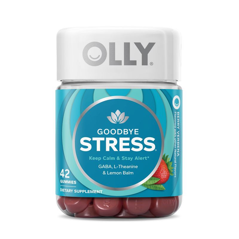 slide 1 of 9, OLLY Goodbye Stress Gummies with GABA, L-Theanine & Lemon Balm - Berry Verbena - 42ct, 42 ct