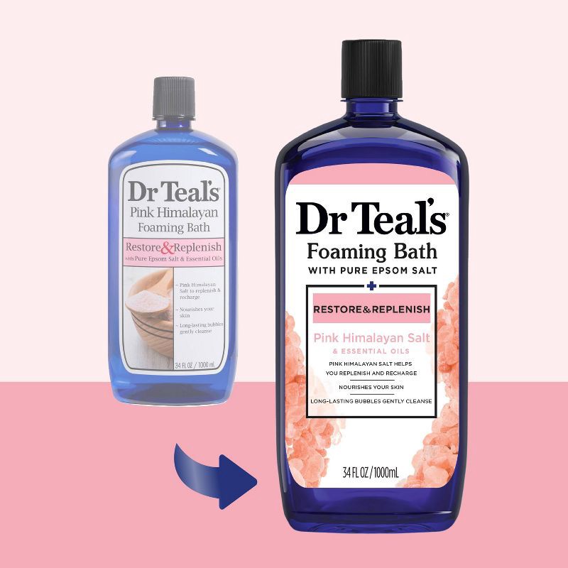 slide 2 of 6, Dr Teal's Restore & Replenish Pink Himalayan Orange Foaming Bubble Bath - 34 fl oz, 34 fl oz