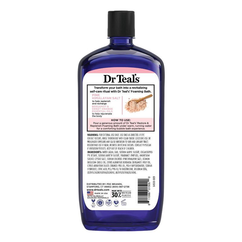 slide 2 of 5, Dr Teal's Restore & Replenish Pink Himalayan Orange Foaming Bubble Bath - 34 fl oz, 34 fl oz