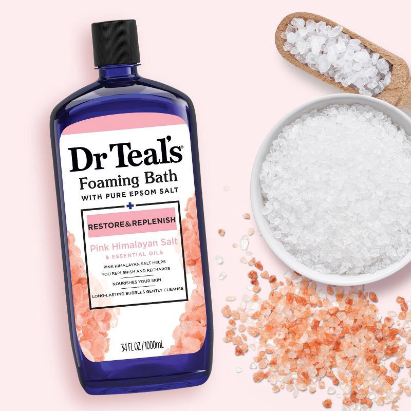 slide 5 of 5, Dr Teal's Restore & Replenish Pink Himalayan Orange Foaming Bubble Bath - 34 fl oz, 34 fl oz