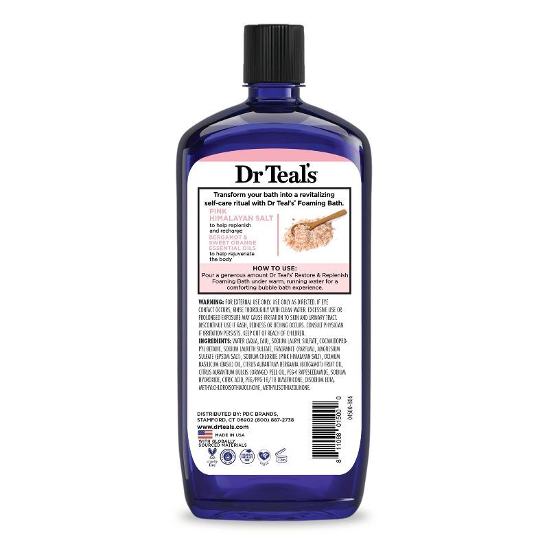 slide 6 of 6, Dr Teal's Restore & Replenish Pink Himalayan Orange Foaming Bubble Bath - 34 fl oz, 34 fl oz