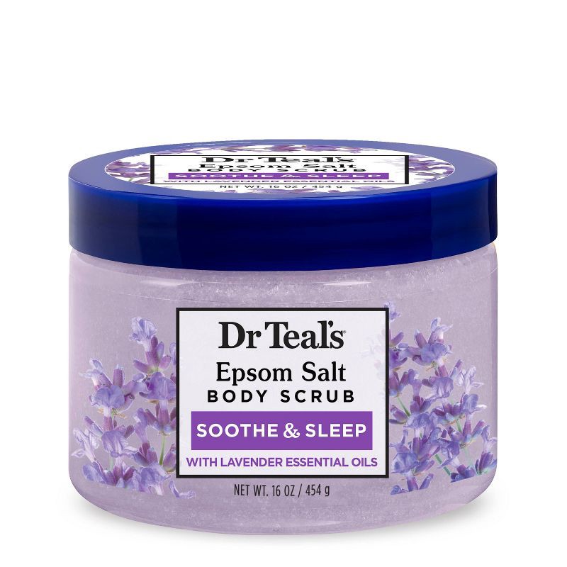 slide 1 of 8, Dr Teal's Exfoliate & Renew Lavender Epsom Salt Body Scrub - 16oz, 16 oz