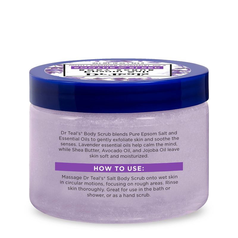 slide 8 of 8, Dr Teal's Exfoliate & Renew Lavender Epsom Salt Body Scrub - 16oz, 16 oz