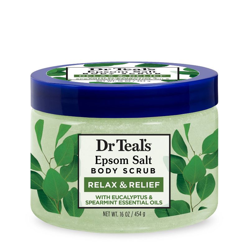 slide 1 of 7, Dr Teal's Exfoliate & Renew Eucalyptus & Spearmint Epsom Salt Body Scrub - 16oz, 16 oz