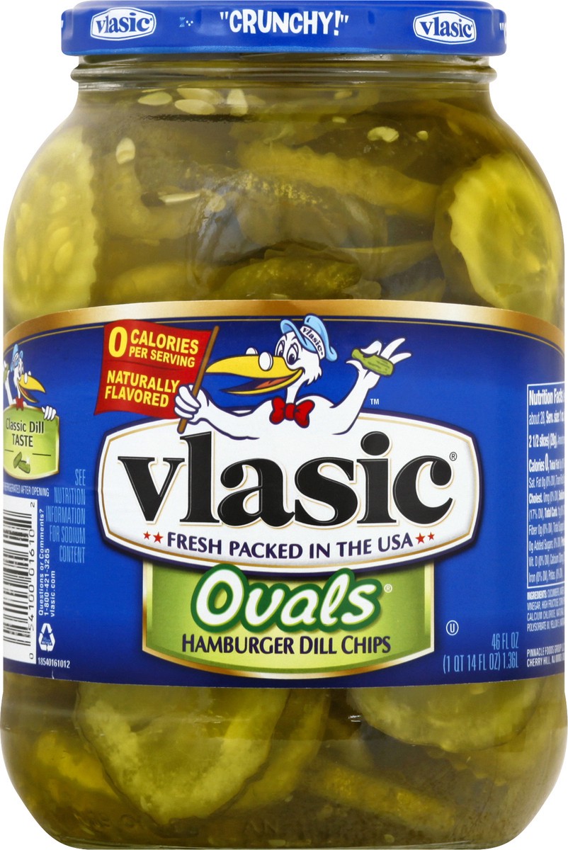 slide 1 of 5, Vlasic Ovals Hamburger Dill Pickle Chips 46 oz, 46 oz