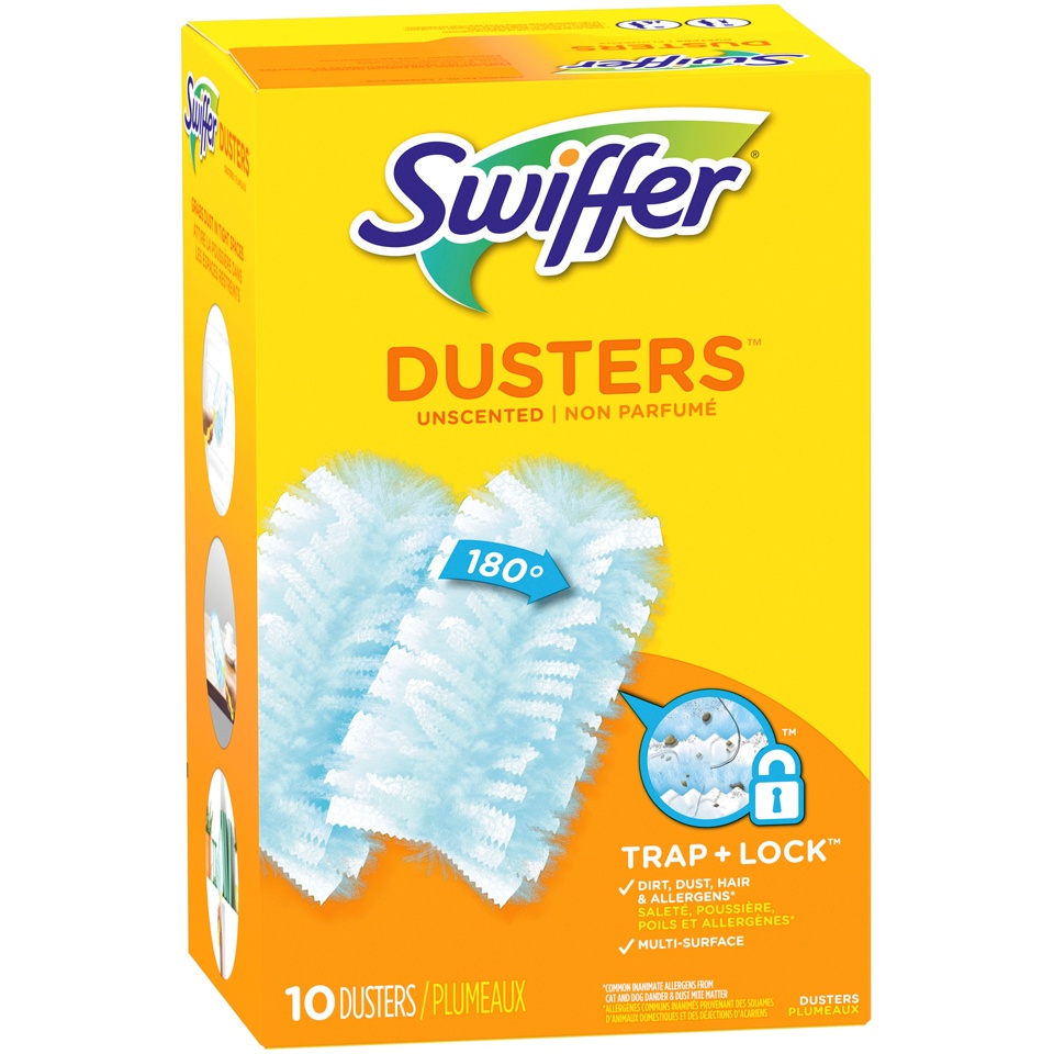 slide 2 of 2, Swiffer Dusters Refill for Cleaning, Feather & Microfiber Duster Alternative, Unscented, 10ct, 10 ct