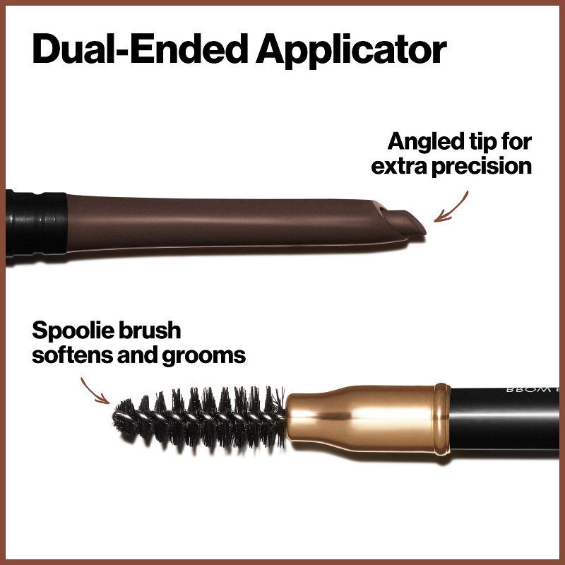 slide 5 of 8, Revlon ColorStay Waterproof Brow Pencil with Brush and Angled Tip - 220 Dark Brown - 0.012oz, 0.012 oz