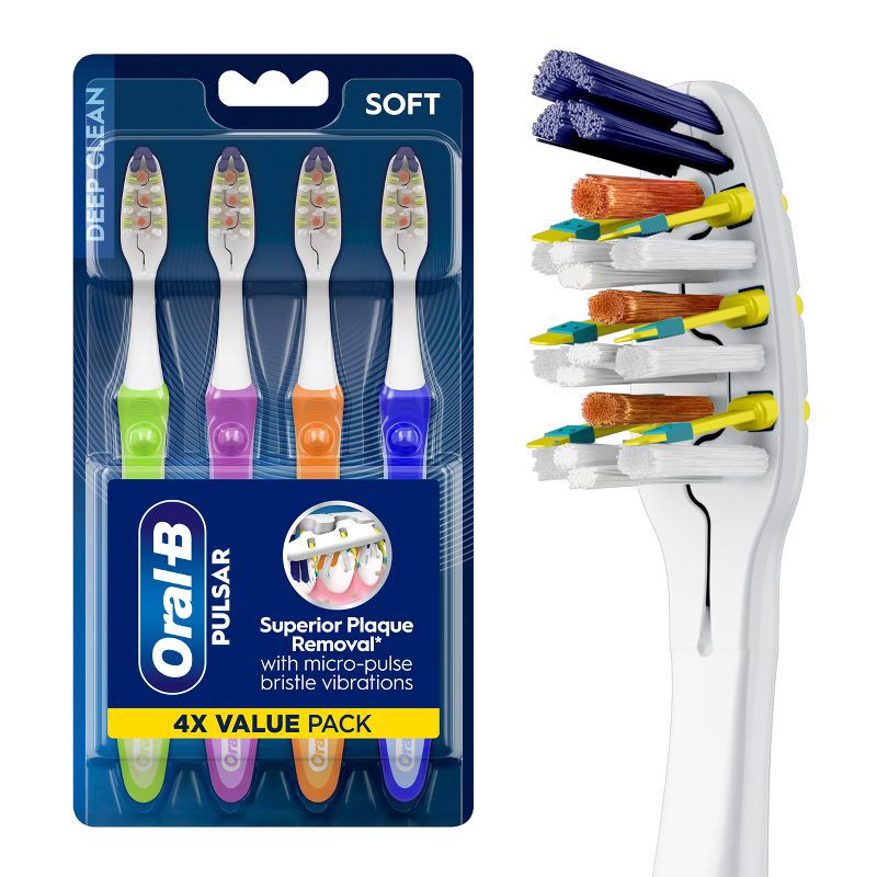 slide 11 of 11, Oral-B Pulsar Pro-Health Battery Powered Toothbrushes - Soft Bristles - 4ct, 4 ct