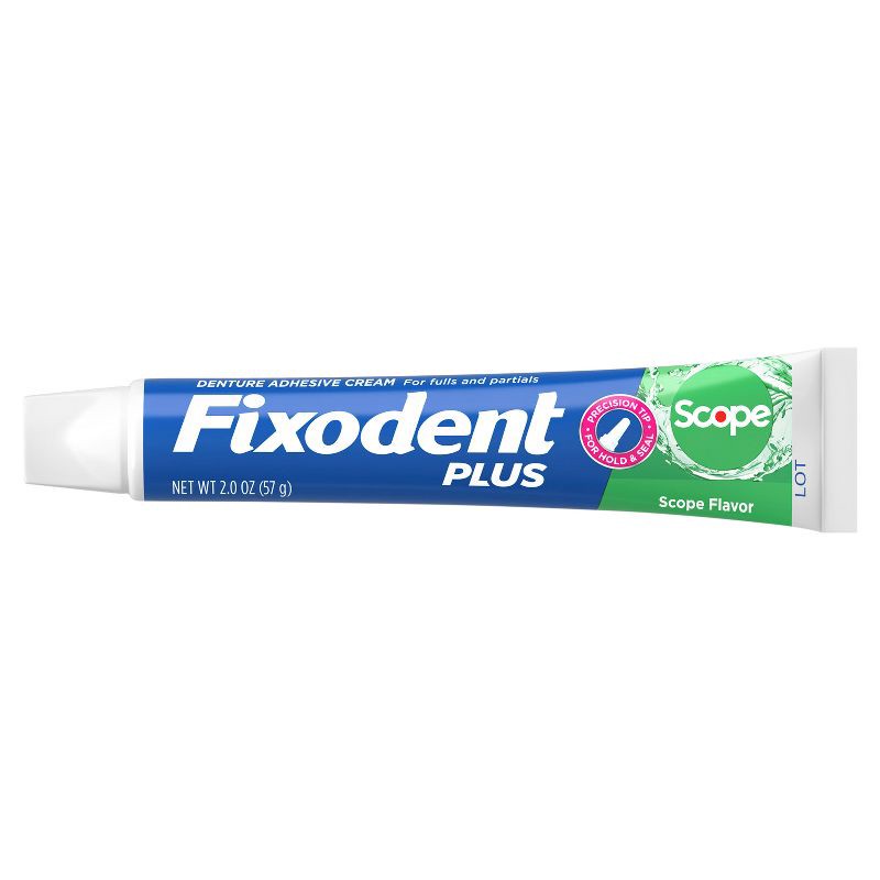 slide 9 of 9, Fixodent Plus Scope Precision Hold & Seal Denture Adhesive - 2.0oz/2pk, 2.0 oz, 2 ct