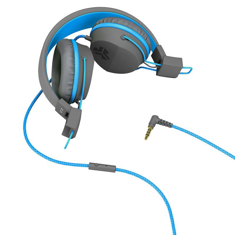 slide 2 of 5, JLab JBuddies Studio Wired Kids Headphones - Gray/Blue, 1 ct