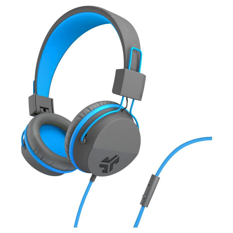 slide 1 of 5, JLab JBuddies Studio Wired Kids Headphones - Gray/Blue, 1 ct