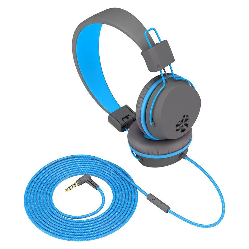 slide 4 of 5, JLab JBuddies Studio Wired Kids Headphones - Gray/Blue, 1 ct