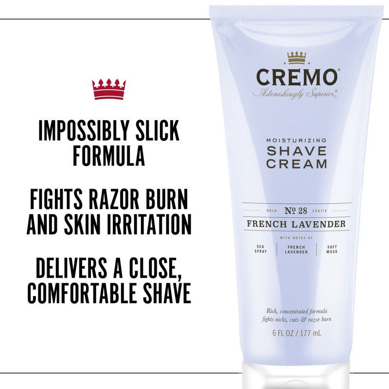 slide 3 of 8, Cremo French Lavender Shave Cream - 6 fl oz, 6 fl oz