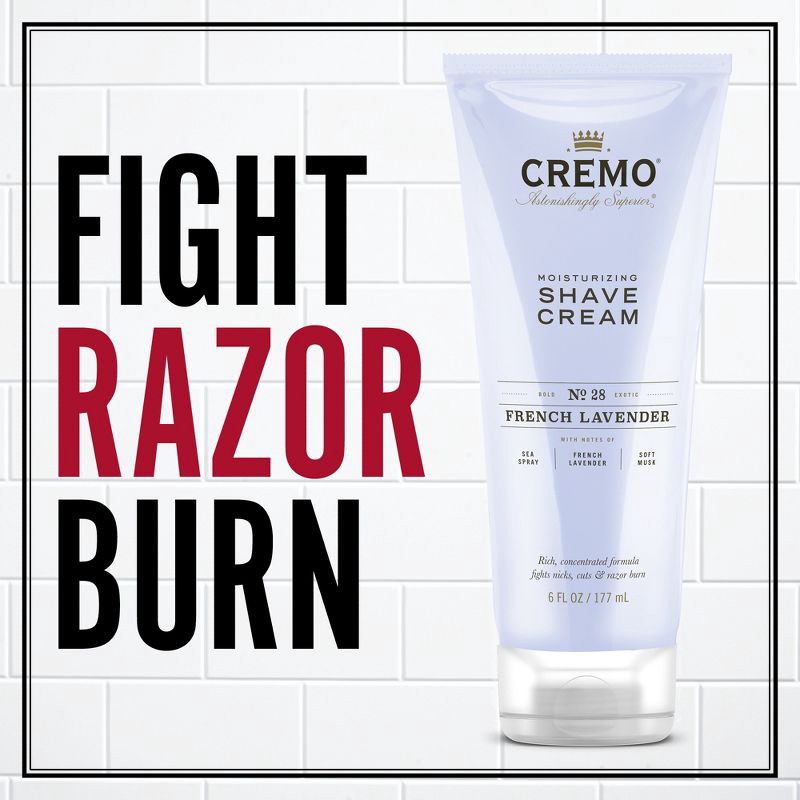 slide 4 of 8, Cremo French Lavender Shave Cream - 6 fl oz, 6 fl oz