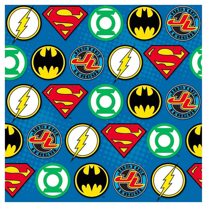 slide 1 of 1, Hallmark Justice League Gift Wrapping Paper, 1 ct