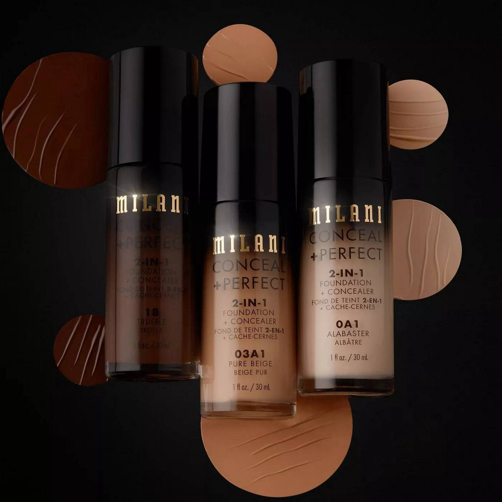 slide 6 of 6, Milani Conceal + Perfect 2-in-1 Foundation + Concealer Cruelty-Free Liquid Foundation - 06 Sand Beige - 1fl oz, 1 fl oz