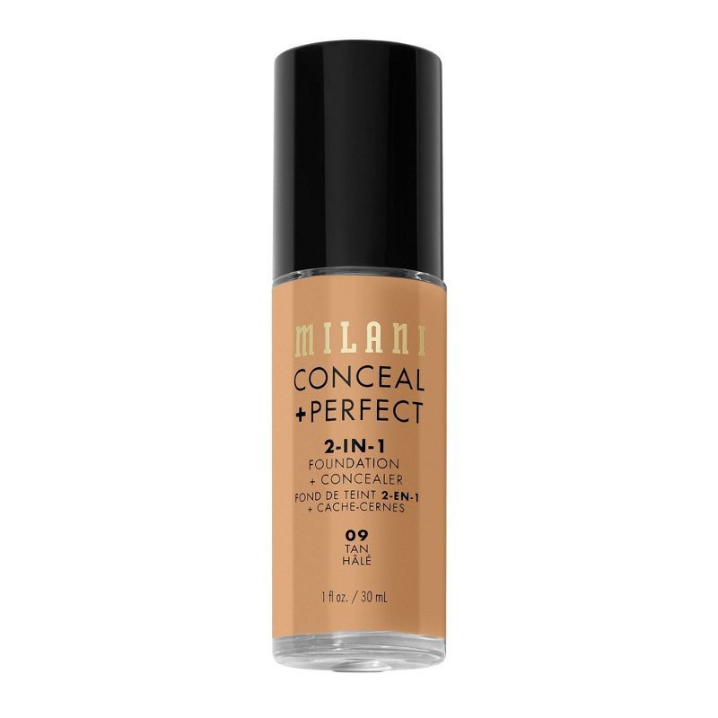 slide 5 of 6, Milani Conceal + Perfect 2-in-1 Foundation + Concealer - 09 Tan - 1fl oz, 1 fl oz