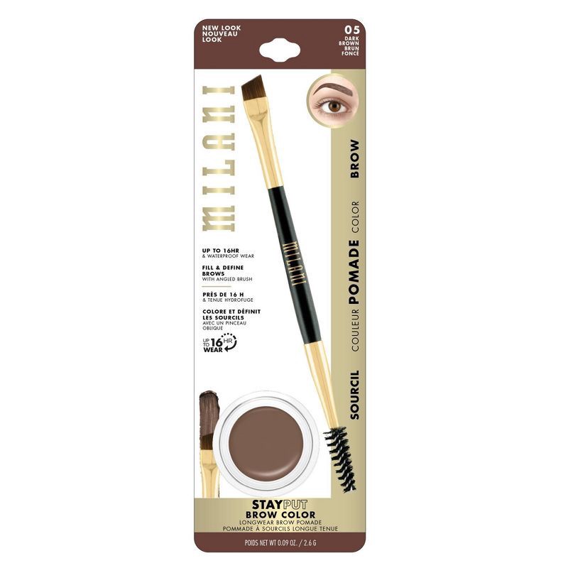 slide 4 of 4, Milani Stay Put Waterproof Brow Color - Dark Brown - 0.09oz, 0.09 oz