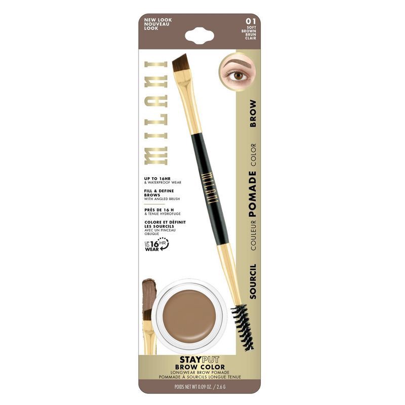 slide 4 of 4, Milani Stay Put Waterproof Brow Color - Soft Brown - 0.09oz, 0.09 oz