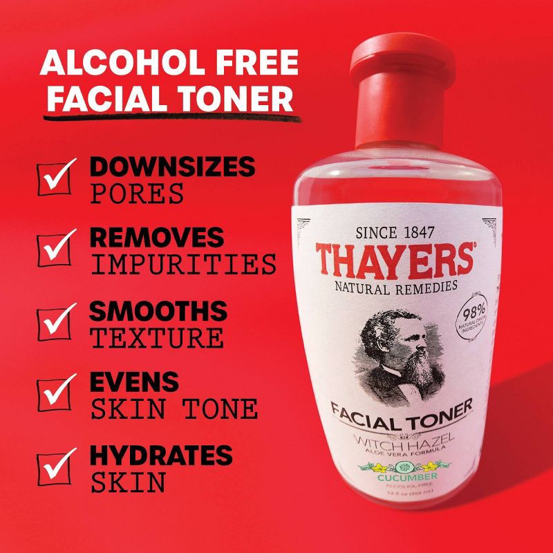 slide 3 of 9, Thayers Natural Remedies Witch Hazel Alcohol Free Toner with Cucumber - 12 fl oz, 12 fl oz