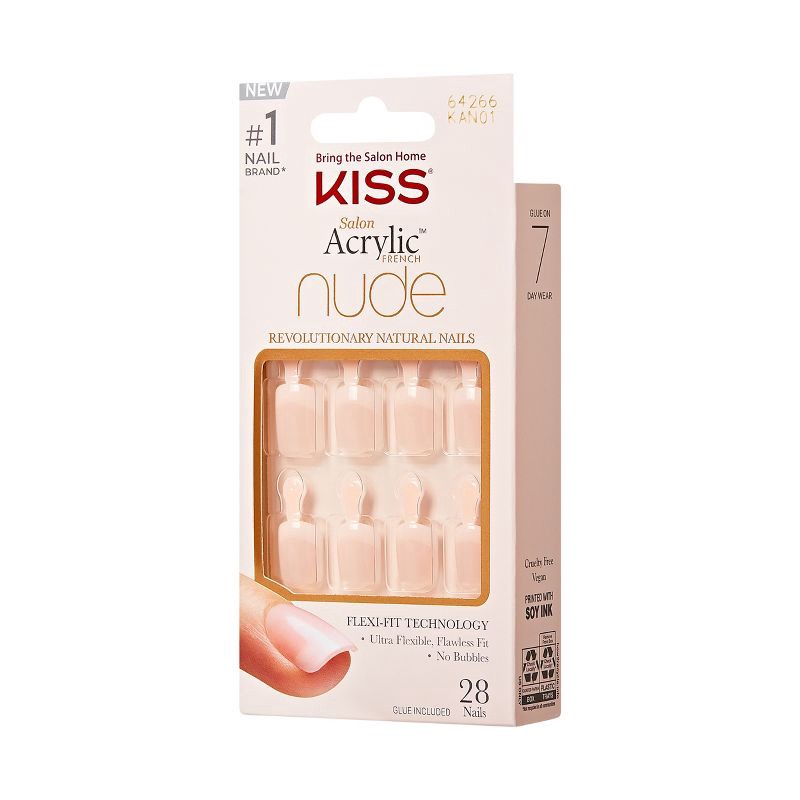 slide 8 of 13, KISS Products KISS Salon Acrylic Nude French False Nails - Breathtaking - 28ct, 28 ct