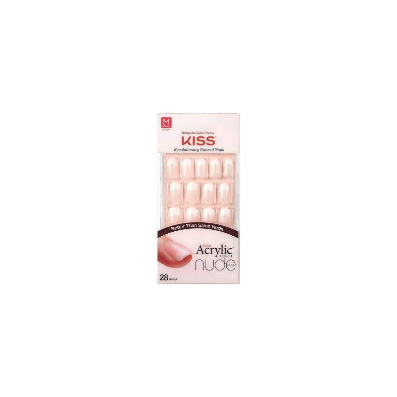 slide 1 of 4, Kiss Nails Salon Acrylic Nude French Manicure - Cashmere - 28ct, 28 ct