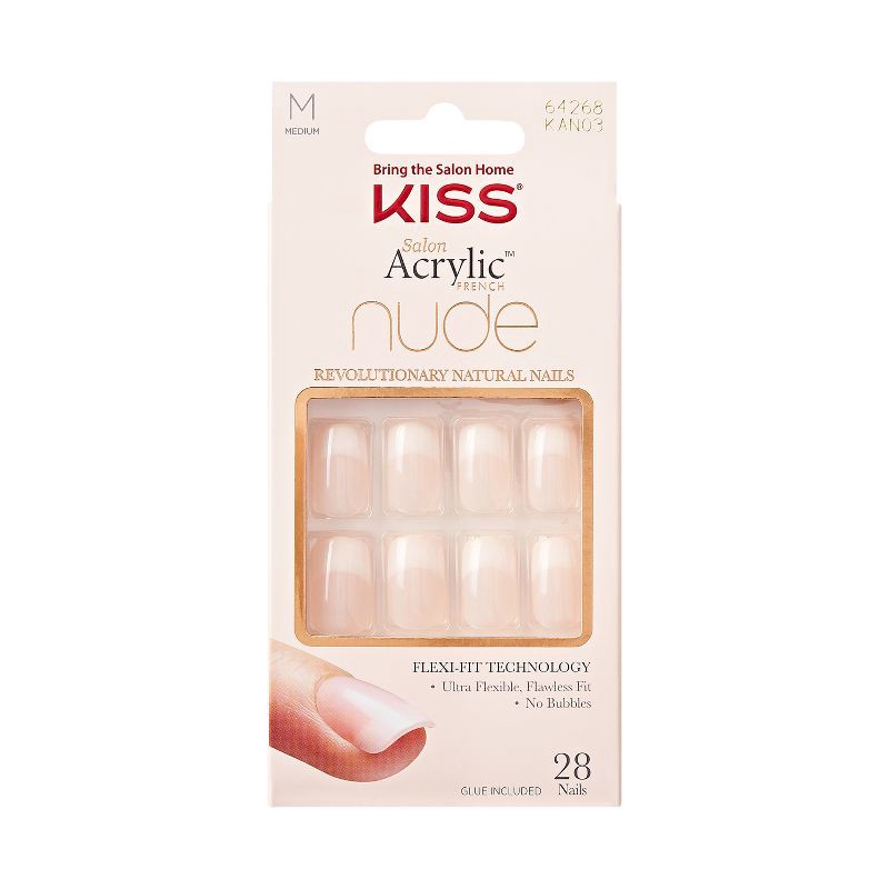 slide 1 of 8, Kiss Nails Salon Acrylic Nude French Manicure - Cashmere - 28ct, 28 ct