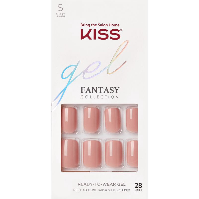 slide 2 of 7, Kiss Nails KISS Gel Fantasy Ready-To-Wear Fake Nails - Pink - 28ct, 28 ct