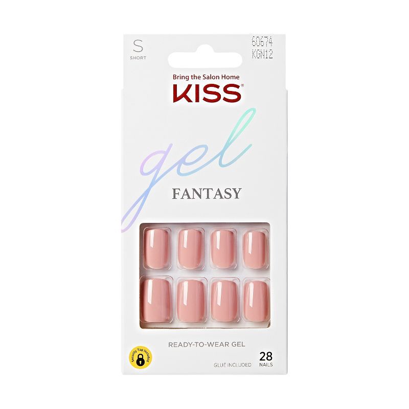 slide 1 of 7, Kiss Nails KISS Gel Fantasy Ready-To-Wear Fake Nails - Pink - 28ct, 28 ct