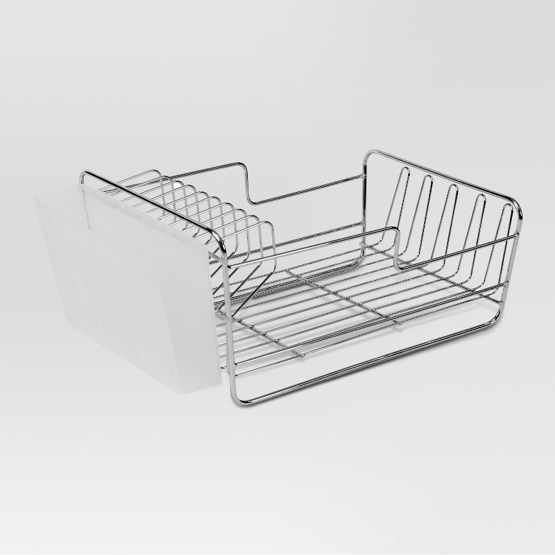 slide 1 of 1, Dish Racks with Utensil Tray Matte Nickel Small - Threshold, 1 ct