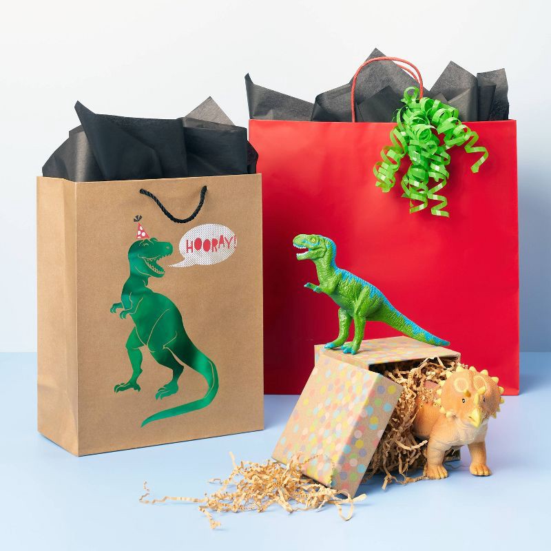 slide 2 of 3, Medium Gift Bag Birthday T-Rex Hooray - Spritz™, 1 ct