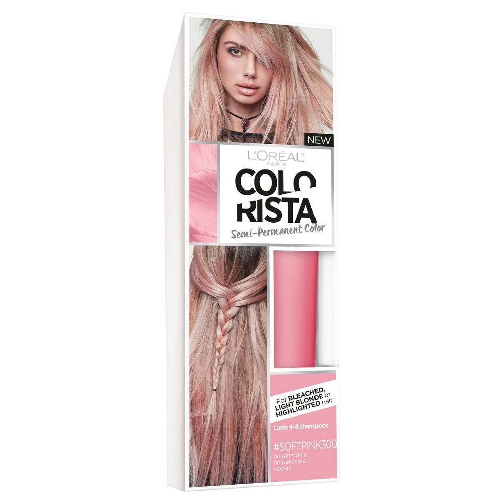 slide 8 of 8, L'Oreal Paris Colorista Semi-Permanent Temporary Hair Color - Light Blonde/Soft Pink - 4 fl oz, 4 fl oz