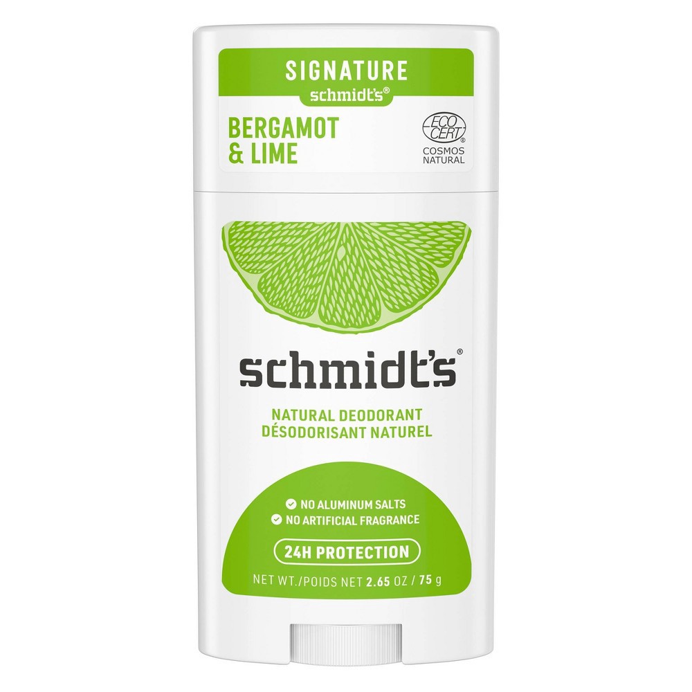 slide 2 of 5, Schmidt's Bergamot + Lime Aluminum-Free Natural Deodorant Stick - 2.65oz, 2.65 oz