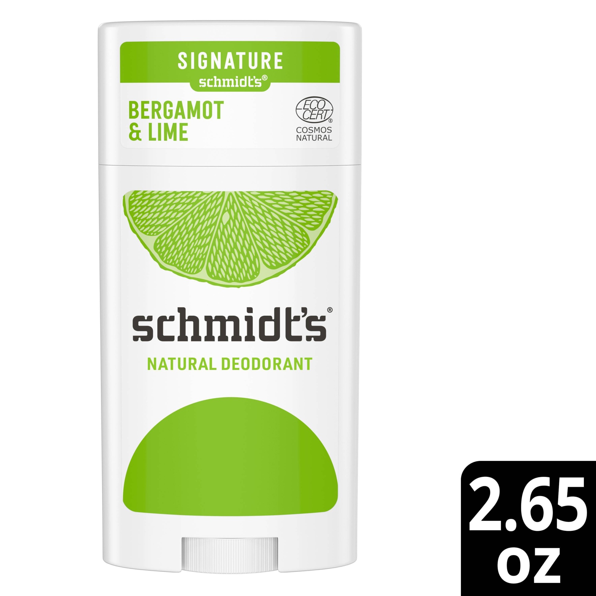 slide 1 of 5, Schmidt's Bergamot + Lime Aluminum-Free Natural Deodorant Stick - 2.65oz, 2.65 oz