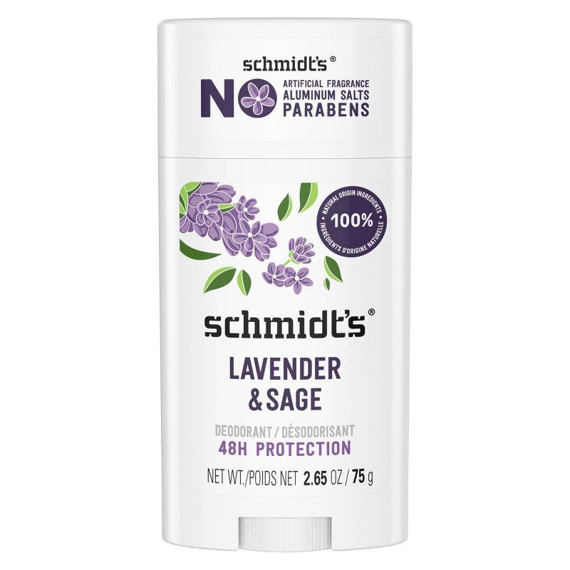 slide 2 of 9, Schmidt's Lavender + Sage Aluminum-Free Natural Deodorant Stick - 2.65oz, 2.65 oz