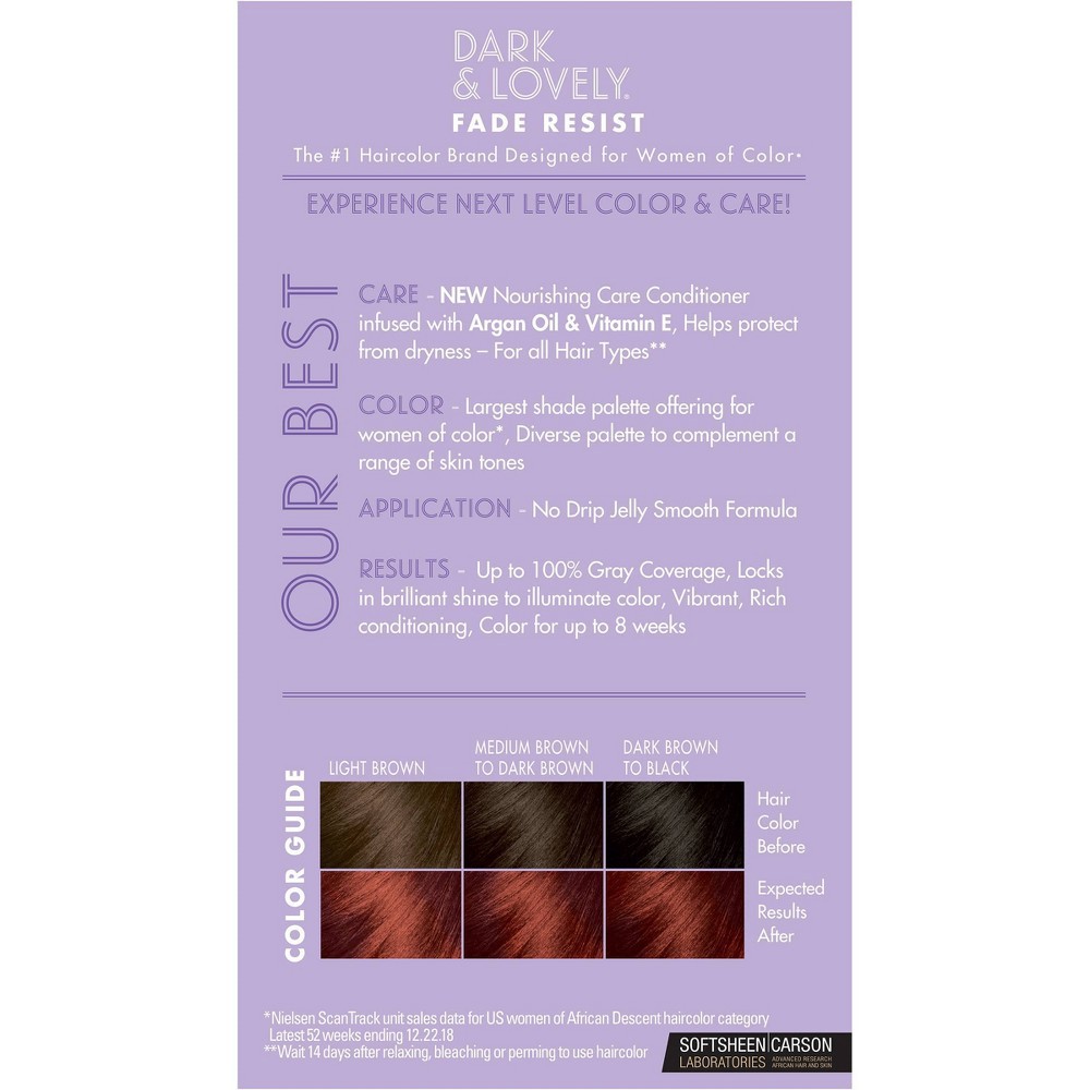 slide 2 of 7, Dark and Lovely Fade Resist Permanent Hair Color - 394 Vivacious Red, 1 ct