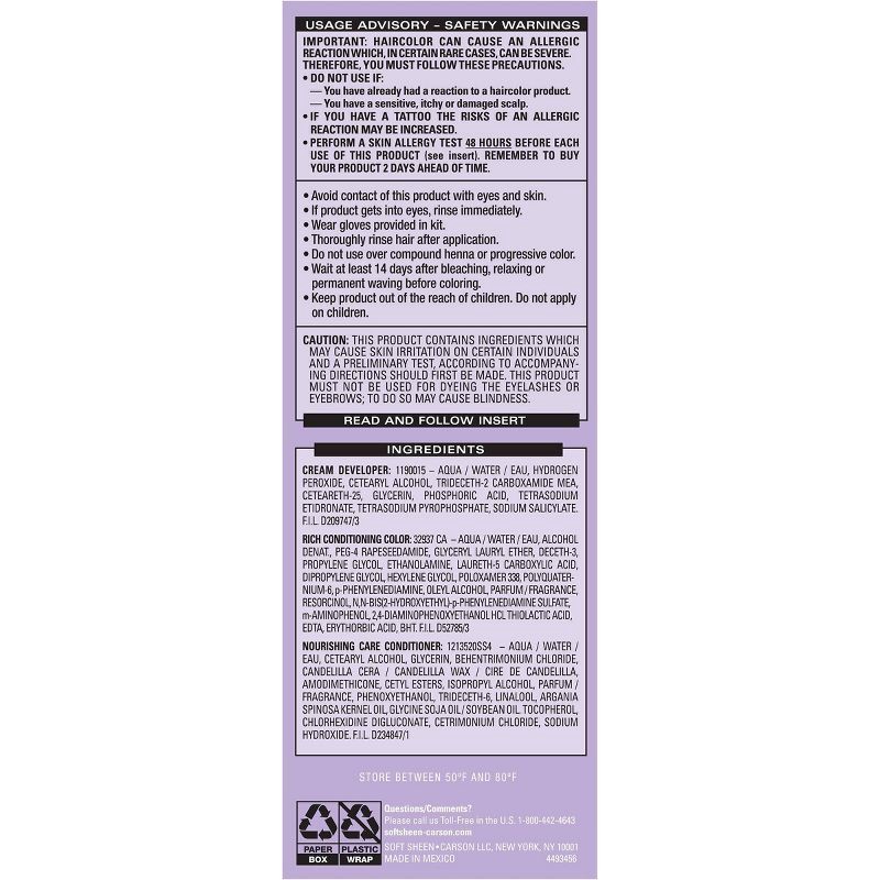 slide 4 of 6, Dark and Lovely Fade Resist Permanent Hair Color - 371 Jet Black, 1 ct