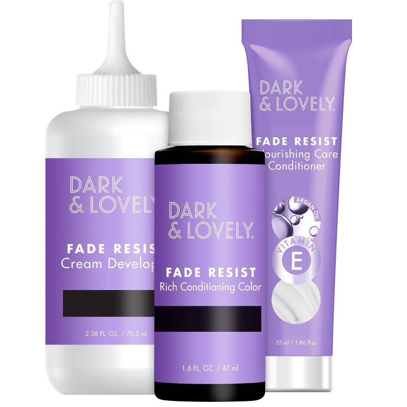 slide 6 of 6, Dark and Lovely Fade Resist Permanent Hair Color - 371 Jet Black, 1 ct