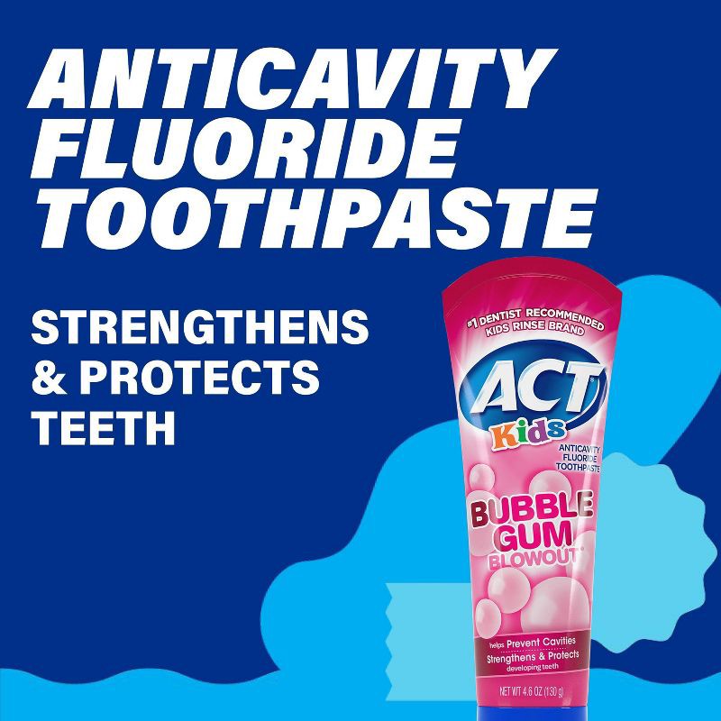 slide 3 of 5, ACT AT Kids' Bubblegum Toothpaste - 4.6 fl oz, 4.6 fl oz