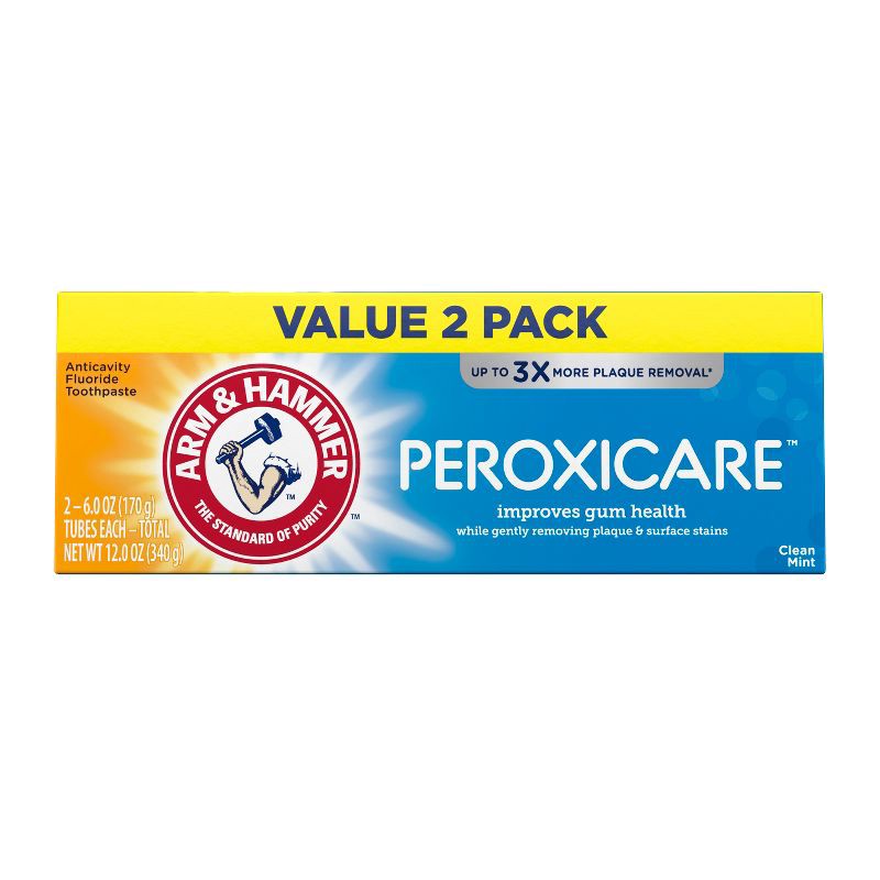 slide 1 of 10, ARM & HAMMER PeroxiCare Gum Health Anticavity Flouride Toothpaste - 6oz/2ct, 2 ct; 6 oz