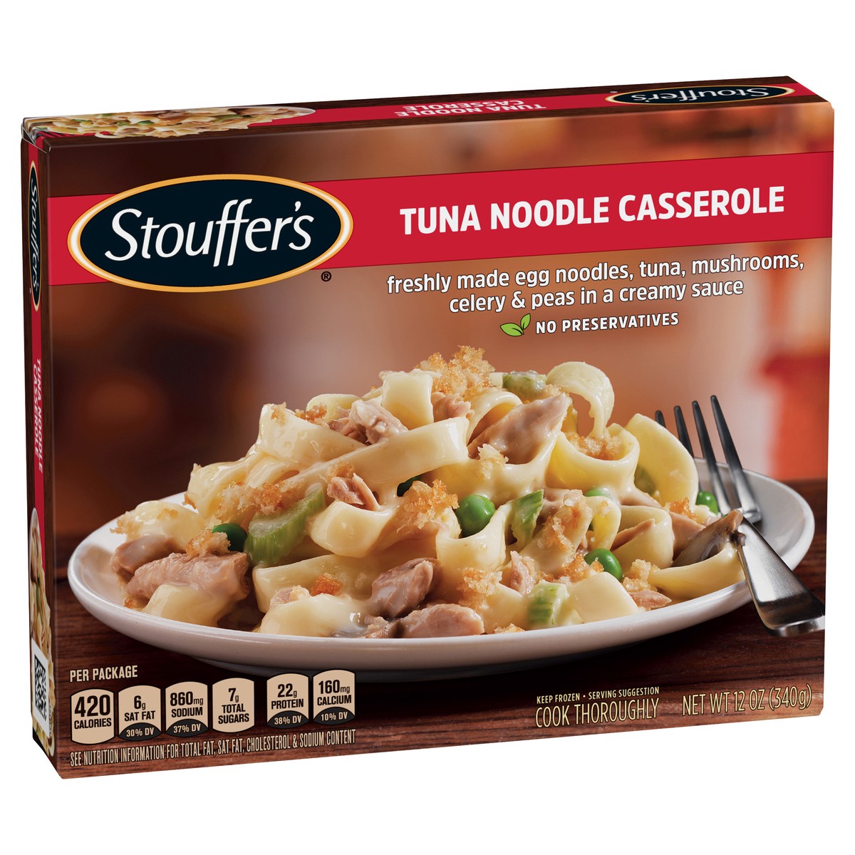 slide 1 of 8, Stouffer's Tuna Noodle Casserole Frozen Meal 12 oz., 12 oz