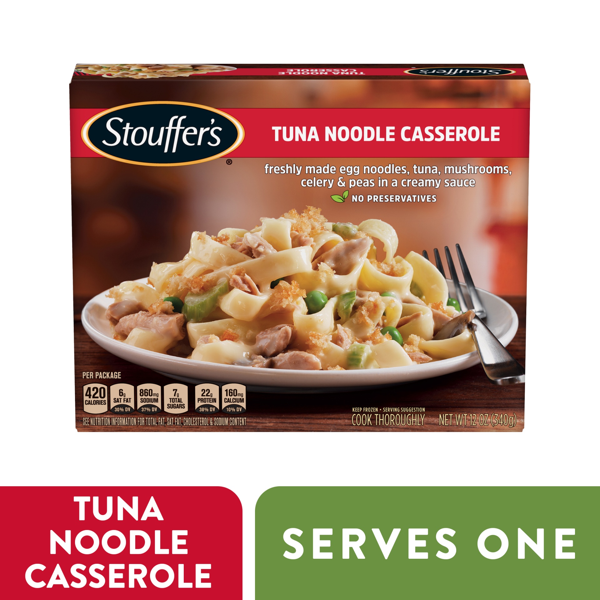 slide 1 of 1, Stouffer's Tuna Noodle Casserole Frozen Meal, 12 oz