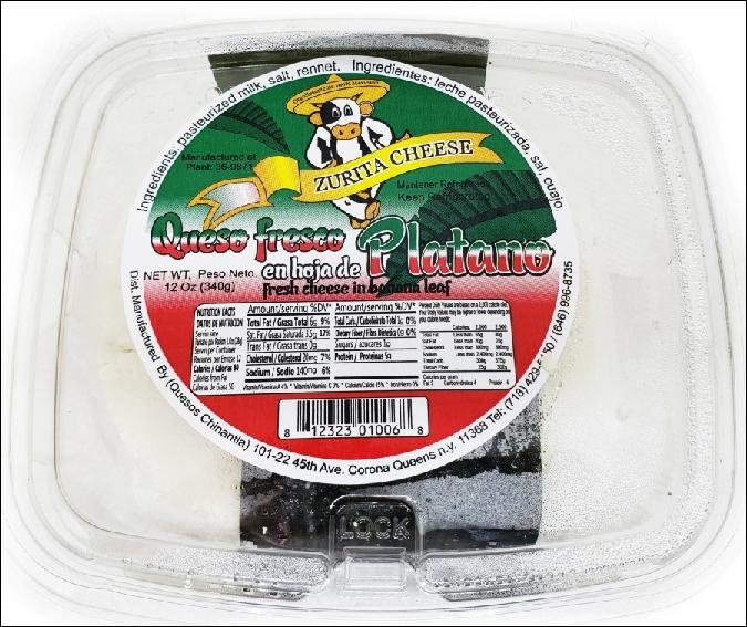 slide 1 of 1, Queso Zurita Zurita Hoja/Platano Queso Fresco, 12 oz