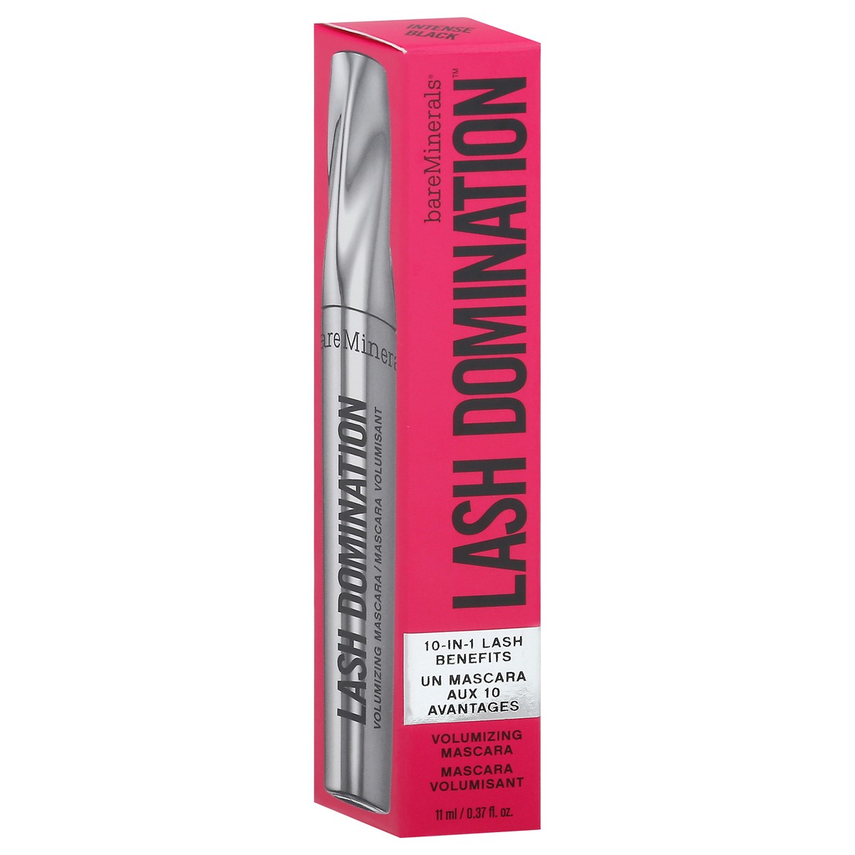 slide 8 of 13, bareMinerals Intense Black 10-in-1 Volumizing Lash Domination Mascara 0.37 fl oz, 0.37 fl oz