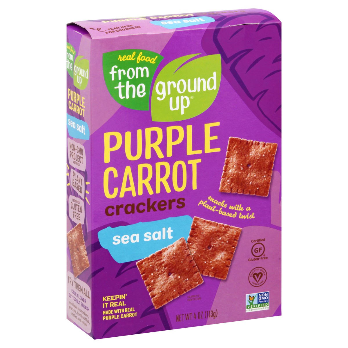 slide 3 of 13, From The Ground Up Purple Carrot Sea Salt Crackers 4 oz, 4 oz