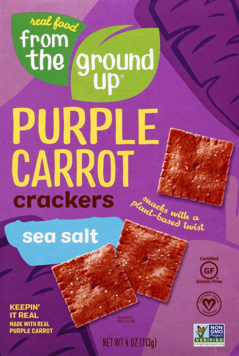 slide 1 of 13, From The Ground Up Purple Carrot Sea Salt Crackers 4 oz, 4 oz