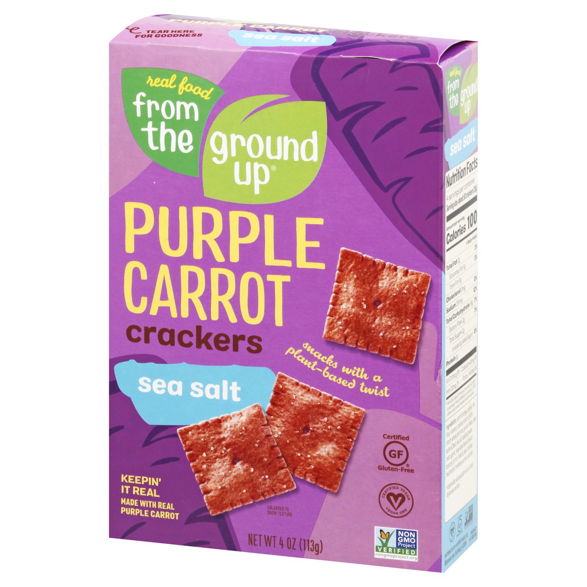 slide 10 of 13, From The Ground Up Purple Carrot Sea Salt Crackers 4 oz, 4 oz